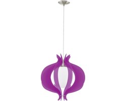 EGLO Tallego - Hanglamp - 1 Lichts - Ø420mm. - Nikkel-Mat - Paars, Wit