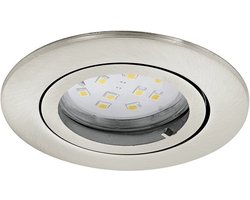 EGLO Tedo - Inbouwspotje - LED - Ø80mm. - Nikkel-Mat - Kantelbaar
