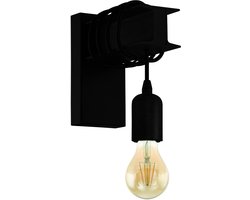 EGLO Townshend 6 Wandlamp - E27 - 19 cm - Zwart