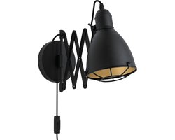 EGLO Treburley Wandlamp - E27 - 65 cm - Zwart/Goud