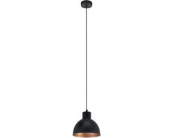 EGLO Truro 1 Hanglamp - E27 - Ø 21 cm - Zwart/Koper