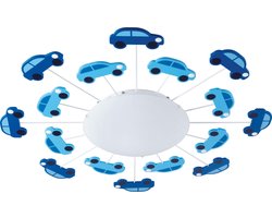 EGLO Viki 1 Plafond- en Wandlamp - E27 - Ø 63 cm - Blauw/Wit - auto thema