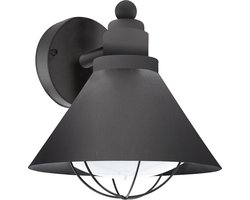 EGLO Vintage Barrosela - Buitenverlichting - Wandlamp - 1 Lichts - Zwart