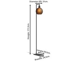 EGLO vloerlamp Cesenatico gerookt glas E27