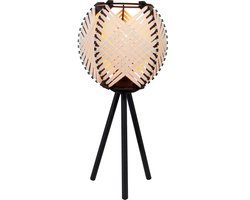 EGLO Waverton Tafellamp - E27 - 40 cm - Zwart/Wit - Textiel
