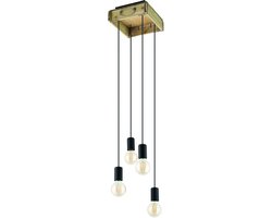 EGLO Wootton Hanglamp - E27 - Ø 24 cm - Zwart|Bruin