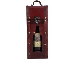 EGoods - Draagbare geschenkdoos voor rode wijn en champagne, houten enkele doos voor flessen, ideaal voor bruiloften, verjaardagen en feestelijke gelegenheden