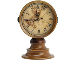 EGoods - Europese stijl vintage bureau klok met HD glazen lens voor slaapkamer en woonkamer decoratie