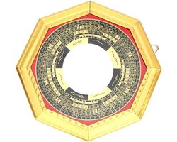 EGoods - Feng Shui Convex Concave Spiegel Hout Amulet Voor Thuis Decoratie