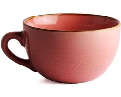 EGoods - Grote keramische mok 700 ml voor koffie, thee en salade - Mueslikom met handvat voor vriendin - Verjaardag en Kerstcadeau