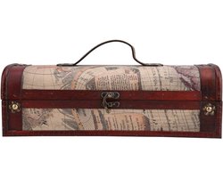 EGoods - Houten Vintage Rode Wijn Champagne Flessendoos Houder - Enkele Fles Wijndoos - Geschenkdoos - Draagtas - Wijn Accessoire - Bruiloft - Verjaardagscadeau