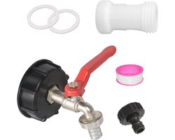 EGoods - IBC-tankaccessoires voor 1000 liter watertank - Regenton compatible - Snelkoppeling - Corrosiebescherming - Eenvoudige installatie