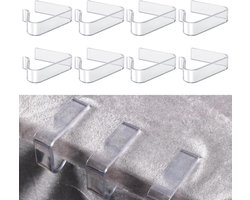 EGoods - Plastic Tafelkleedclips Set 8 stuks Transparant Tafelkleedhouder voor Picknicktafel Dikte 3,6-5,6cm - Kerstmis Thuis Bruiloft Buiten Kamperen