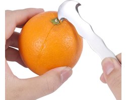 EGoods - Roestvrijstalen sinaasappelschiller set van 2 - Citrusschiller voor diverse fruitsoorten - Handig keukengereedschap met alles-in-één functie.