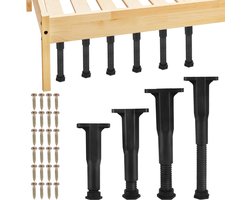 eGoods - Set van 4 verstelbare bedframe ondersteuningspoten voor meubels - vervangende poten voor bedframe, bank, kast, tafel en ladekast - 18,8cm-37cm