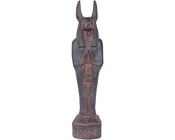 Egyptisch Beeld - Goden Sculptuur - Woonkamer Decoratie - Basaltsteen Materiaal - 31 cm Hoog - Zwart