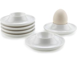 Ei Cups Houders - Porselein Eieren Cup Platen - Wit - Harde Gekookte Eieren - Keramische Ei Stands - Ontbijt Serveerbekers
