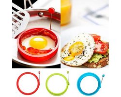 Ei ring Rood - Siliconen Ei-ring - Bakring - Pannekoekenring - Pancake ring - Bakvorm keuken - Pan - Ei Bakvorm - Bakaccesoire