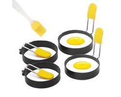 Ei Ringen set 4-delig - Pancake vorm set - Pannenkoekjes maker - Fried Egg Mold - RVS