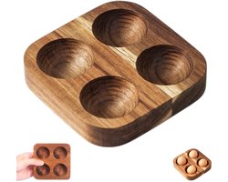 Eierbewaardoos - Eierrek - Houten eierrek voor op het aanrecht - Natuurlijke houtkleur - Houten eierbak - Eierpresentatiebak - Vierkante eierbak - Houten eierbak - Geschikt voor in de koelkast, keuken of voor het presenteren of bewaren van eieren