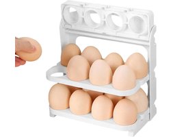 Eiercontainer voor koelkast 3 lagen - Draagbaar eierrek eierdispenser koelkast eiertrays voor op de camping .