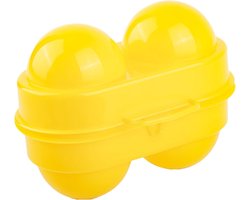 Eierdoos voor 2 Eieren - Geel - Hard Plastic Eierhouder - Camping & Outdoor - Anti-breuk Beschermhoes - Eierbox voor Picknick & Reizen