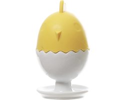 Eierdopje van porselein multi-kleur 6 cm - Houders voor gekookte eieren - Ontbijt en lunch Pasen tafeldecoratie