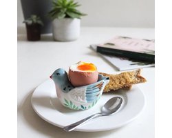 Eierdopje Zwaluw - Vogel Eierdop - Porselein - in Geschenkdoosje - Cadeau Tip -