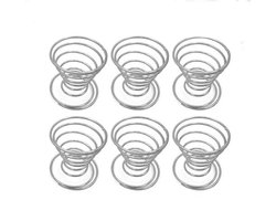 Eierdopjes - 6 Stuks - Ronde eierdoppen - RVS - Eierhouder - Eierrek - Eierdoppen - Eieren Bewaren - Keukenaccessoires - Geschikt voor keuken, restaurant, feest - 5×4.3×4.5cm - Zilver