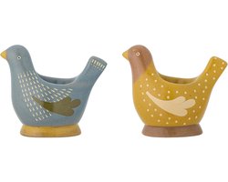 Eierdopjes Blauw Steengoed Set van Vier
