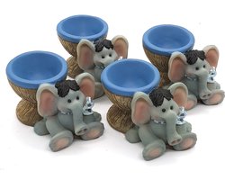 Eierdopjes set met olifantjes decoratie – Eier dopjes 4 stuks | GerichteKeuze