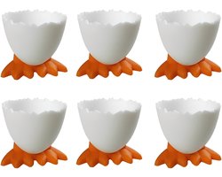 eierdopjes set van 6 - eierdopjes – Eierhouders – Eierrekjes – Keukenaccessoires – PP – Wit