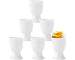 Eierdopjes - Set van 6 - Wit - Porselein