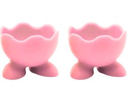Eierdopjes voetjes - set van 2 - roze - pasen/plastic/kinderen/eidoppen/eierdop/ei/eidopjes/paas decoratie/paasdecoratie/versiering