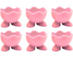 Eierdopjes voetjes - set van 6 - roze - pasen/plastic/kinderen/eidoppen/eierdop/ei/eidopjes/paas decoratie/paasdecoratie/versiering