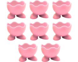 Eierdopjes voetjes - set van 8 - roze - pasen/plastic/kinderen/eidoppen/eierdop/ei/eidopjes/paas decoratie/paasdecoratie/versiering