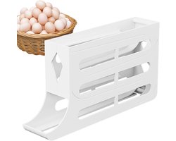 Eierhouder - Eierdispenser Organizer - Eierhouder voor koelkast - Hoogwaardig Kwaliteit - Eierroller - 4 laags automatische rollende eiercontainer - Eierdoos - koelkast organizer - koelkastorganizer voor eieropslag - Eieropslag koelkast - Tafelen