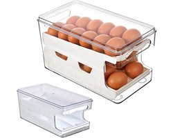 Eierhouder voor de koelkast - automatische rollende eierdispenser - opbergen in de koelkast - rolldown-eierorganizer - eierhouder voor de keuken egg tray