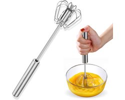 Eierklopper - Ei klopper - Melkschuimer - Semi-Automatische Eiklopper - Roestvrij Staal Ei Garde - Handleiding Hand Mixer - Zelf Draaien Ei Stirrer - Keuken Accessoires - Egg Gereedschap - Milk Frother - Baking Tools