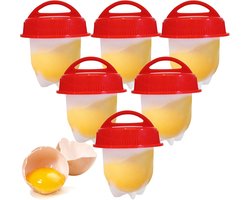 Eierkoker - 6 Stuks - Ierkookbekers Van Siliconen - Eipocheerder - Gepocheerd Ei - Egg Poacher - Hittebestendige Koker - Snel Koken - Keukengereedschap - Geschikt Voor Hard En Middelhard Gekookte Eieren