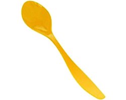 Eierlepel GABRIELIUS - Geel - Kunststof - Herbruikbaar - 14 x 3 cm - Set van 6 - Ei