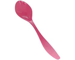 Eierlepel GABRIELIUS - Roze - Kunststof - Herbruikbaar - 14 x 3 cm - Set van 6 - Ei
