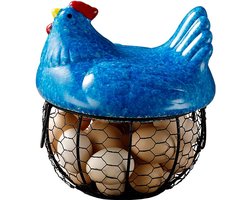 Eiermand Draadstaal - Blauw - Eierrek Eierhouder Metaal Fruitschaal