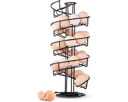 Eiermand – Eierrek – Eierhouder – Eieren – 360° - Zwart - 39 eieren - BAULK®