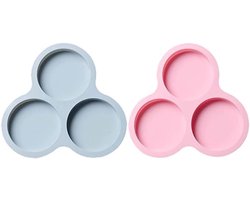 Eierpan Voor Air Fryer - Siliconen Muffin Tray - 2 Stuks Accessoires Met 3 Holte - Non Stick Pannenkoek Pan - Gebakken Ei Pan Voor Bakken en Koken