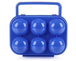 Eierrek met 6 lagen, eierkoelkast, plastic eierdoos, lekvrij en schokbestendig, draagbare eierhouder, kamperen, blauw