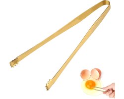 Eierschaalverwijderaar- Tang - Keukengereedschap - Getand Ontwerp - Roestvrij Staal - Eierschalen - Koken en Bakken - Essentieel - Goud - Cadeau - Bakkers