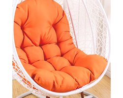 Eiervormig Stoelkussen - Hangstoelkussen Rotan - Comfortabel Zitten Buiten - UV-bestendig Wasbaar - 120 x 80 cm - Oranje