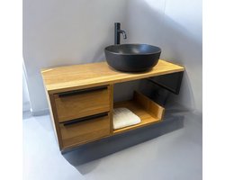 Eiken Badkamermeubel 100cm met waskom