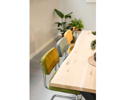 Eiken boomstam tafel | 300cm 8 personen | Stalen X poten | Duumaa Tafels